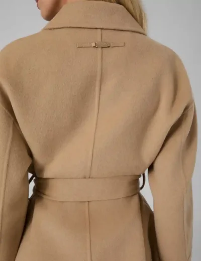 Guess Womens Rosa Wool Blend Belted Coat | Sand
